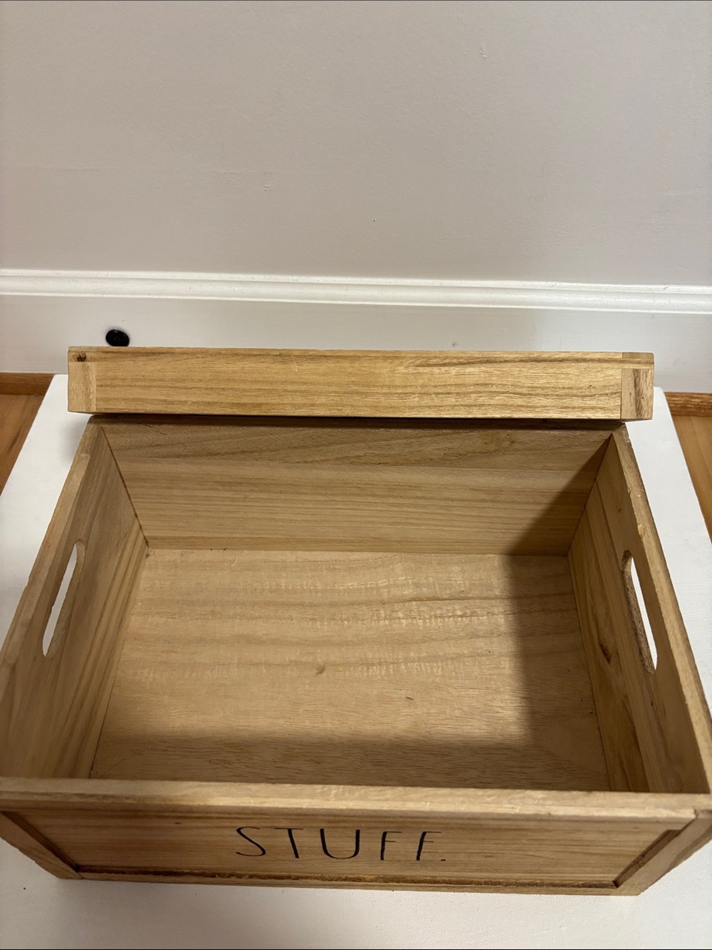 New Rae Dunn Rustic “STUFF” Storage Box - Picture 2 of 6